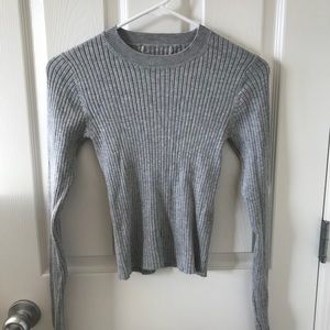 Grey ribbed long sleeve